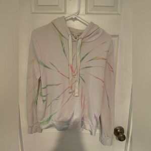 Size L tie dye white hoodie sweatshirt 
By Love Vintage